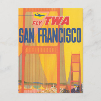 Reiseplakat für TWA nach San Francisco Postkarte