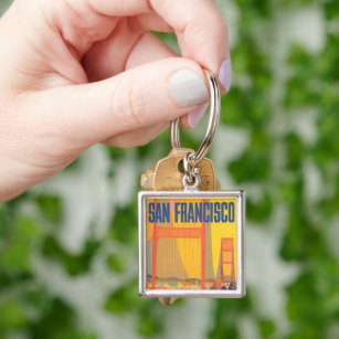Reiseplakat für TWA nach San Francisco Schlüsselanhänger