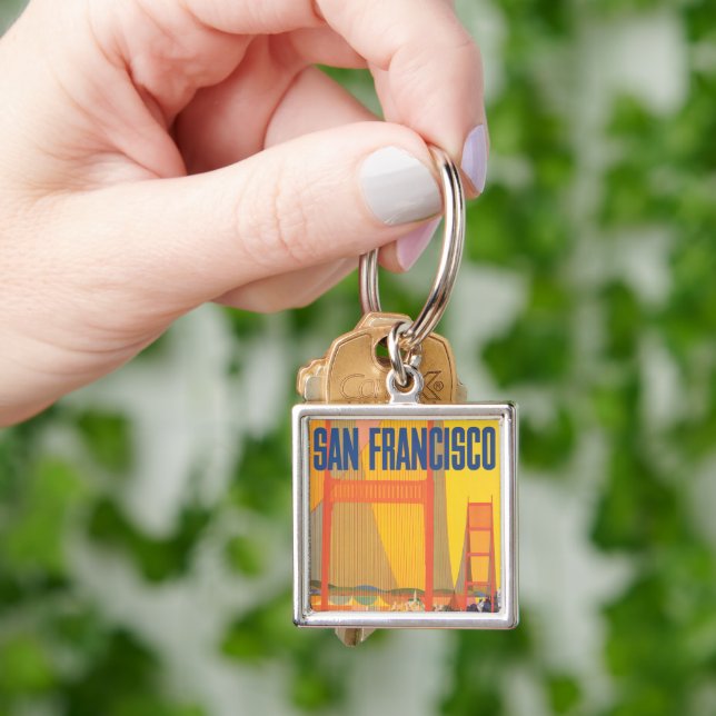 Reiseplakat für TWA nach San Francisco Schlüsselanhänger (Hand)