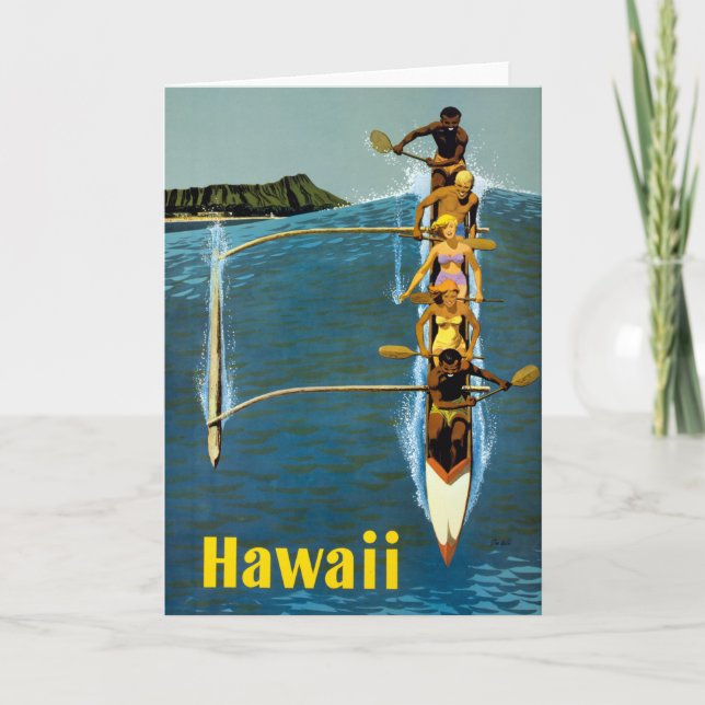 Reiseplakat für United Air Lines nach Hawaii Karte (Vorderseite)