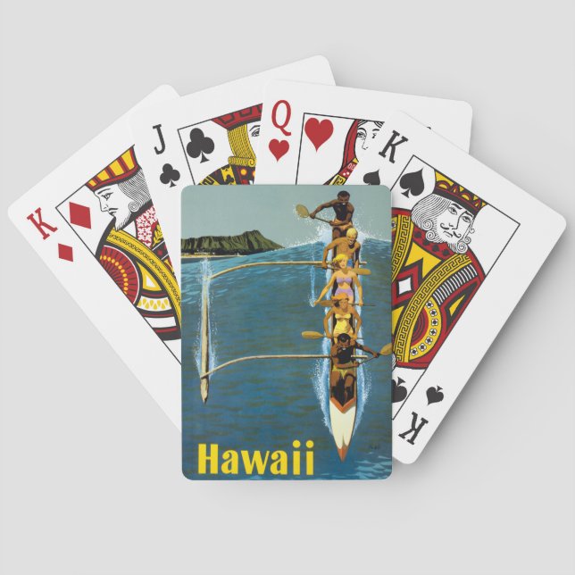 Reiseplakat für United Air Lines nach Hawaii Spielkarten (Rückseite)