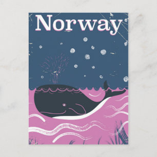 Reiseplakat für Wale Postkarte