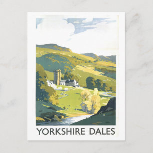 Reiseplakat für Yorkshire Dales im Vintage-Stil Postkarte