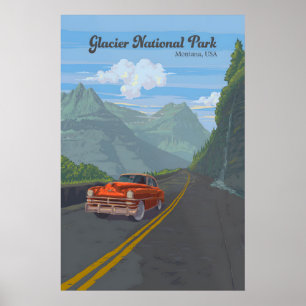 Reiseplakat Glacier-Nationalpark Poster