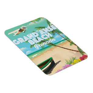 Reiseplakat Grenada Grand Anse Strand Magnet