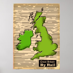Reiseplakat Großbritannien per Bahn Poster