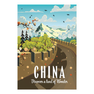 Reiseplakat Große Mauer von China Fotodruck