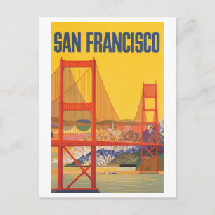 Reiseplakat im Vintage-Stil für San Francisco Postkarte