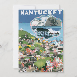 Reiseplakat im Vintage-Stil, Karte von Nantucket I