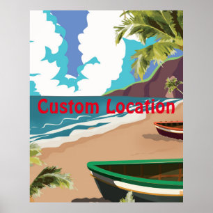 Reiseplakat im Vintage-Stil mit individuellem Ort Poster