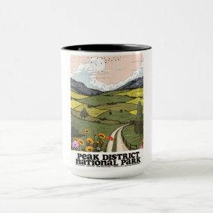 Reiseplakat im Vintage-Stil vom Peak-District-Nati Tasse