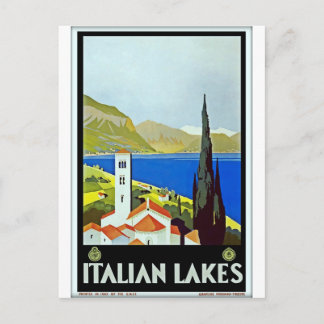 Reiseplakat Italienische Seenlandschaft Vintage Postkarte
