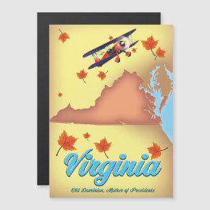 Reiseplakat Karte des US-Bundesstaates Virginia