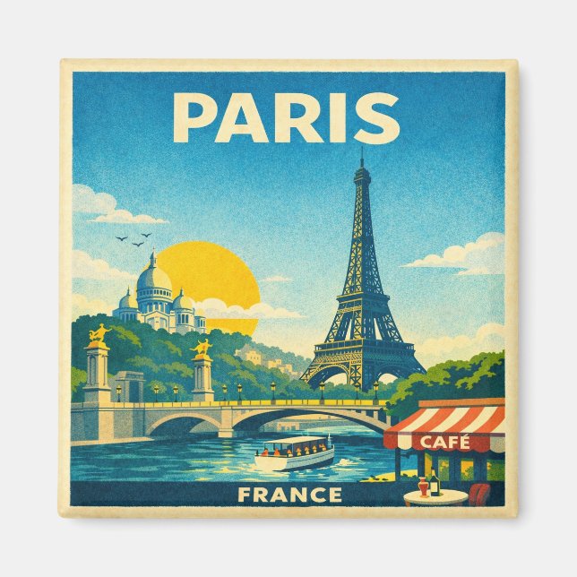 Reiseplakat-Magnet Paris Vintage Magnet (Vorne)