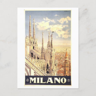 Reiseplakat Mailand Italien Vintage Postkarte