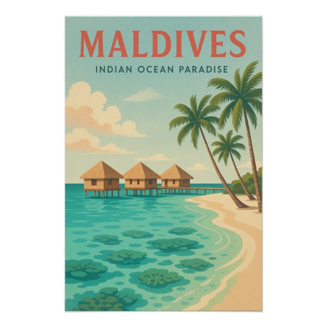 Reiseplakat (Malediven) Poster (Vorderseite)
