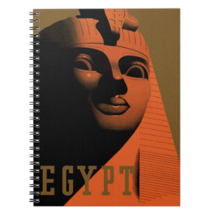 Reiseplakat mit Sphinx, Ägypten, Afrika Notizblock