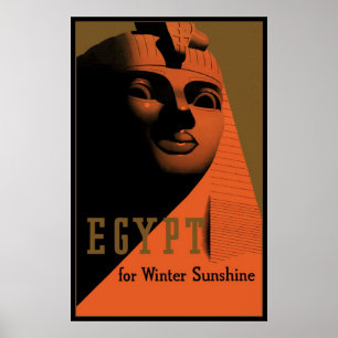 Reiseplakat mit Sphinx, Ägypten, Afrika Poster