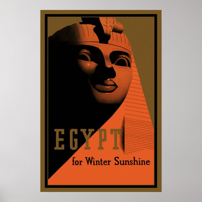 Reiseplakat mit Sphinx, Ägypten, Afrika Poster (Vorne)
