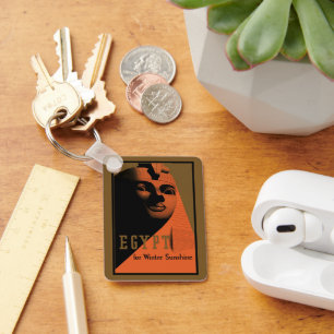 Reiseplakat mit Sphinx, Ägypten, Afrika Schlüsselanhänger