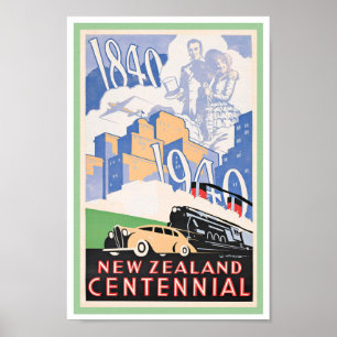 Reiseplakat Neuseeland um 1940 Poster