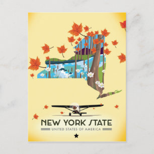 Reiseplakat New York State im Vintage-Stil Postkarte