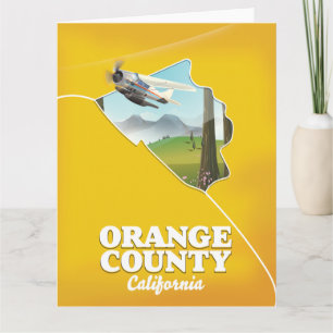 Reiseplakat Orange County Kalifornien Karte