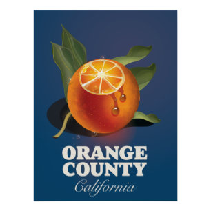 Reiseplakat Orange County Kalifornien. Poster