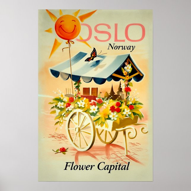 Reiseplakat Oslo, Norwegen Poster (Vorne)