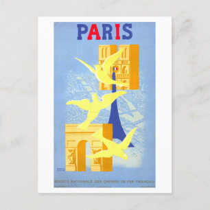 Reiseplakat Paris im Vintage-Stil Postkarte