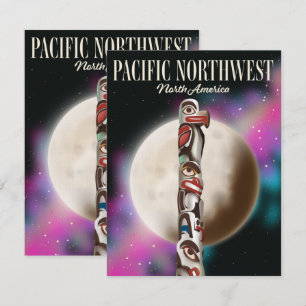 Reiseplakat Pazifischer Nordwesten Totempfahl