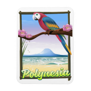 Reiseplakat Polynesia Beach Magnet