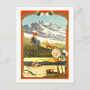 Reiseplakat-Postkarte Valle Dell Ossola im Vintage Postkarte