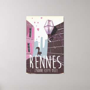 Reiseplakat Rennes Frankreich Stadt Leinwanddruck