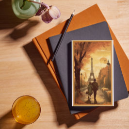 Reiseplakat, Romantik in Paris individuell anpassb Feiertagspostkarte