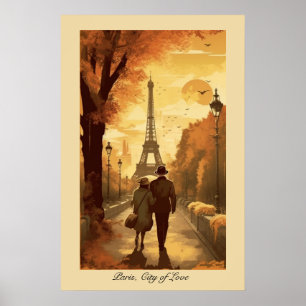 Reiseplakat, Romantik in Paris individuell anpassb Poster