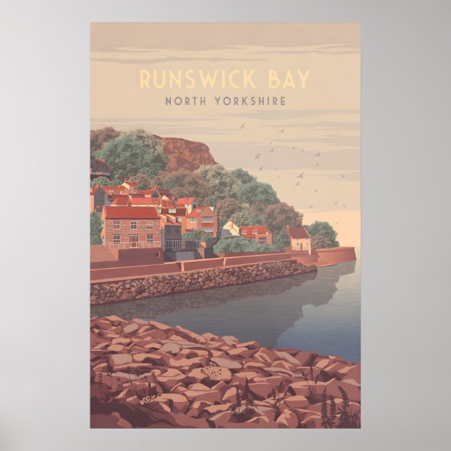 Reiseplakat Runswick Bay Yorkshire Küste Poster (Vorne)