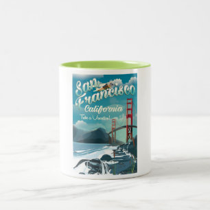 Reiseplakat San Francisco Zweifarbige Tasse