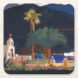 Reiseplakat - Santa Catalina Island, Kalifornien Rechteckiger Pappuntersetzer