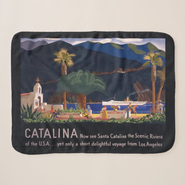 Reiseplakat - Santa Catalina Island, Kalifornien Sherpadecke (Vorderseite (Horizontal))