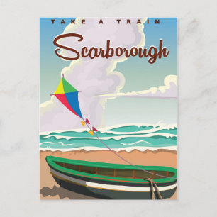 Reiseplakat Scarborough Strand Postkarte