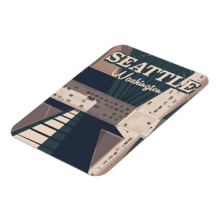 Reiseplakat Seattles, Washington-Staat Magnet