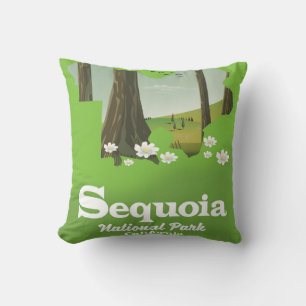 Reiseplakat Sequoia-Nationalpark-Karte Kissen