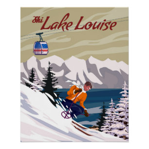 Reiseplakat Skigebiet Lake Louise Kanada Poster