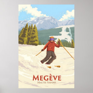 Reiseplakat Skigebiet Megeve Poster