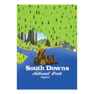 Reiseplakat South Downs Nationalpark England Fotodruck