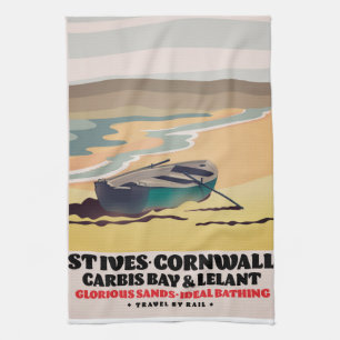 Reiseplakat St Ives Cornwall Geschirrtuch