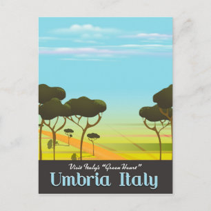 Reiseplakat Umbrien Italien Postkarte