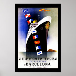 Reiseplakat Vintage Barcelona Spanien Poster