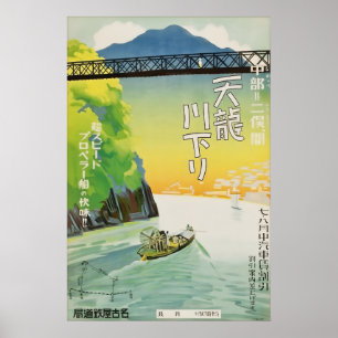 Reiseplakat Vintage Japan Kiso-Fluss Schlucht Poster